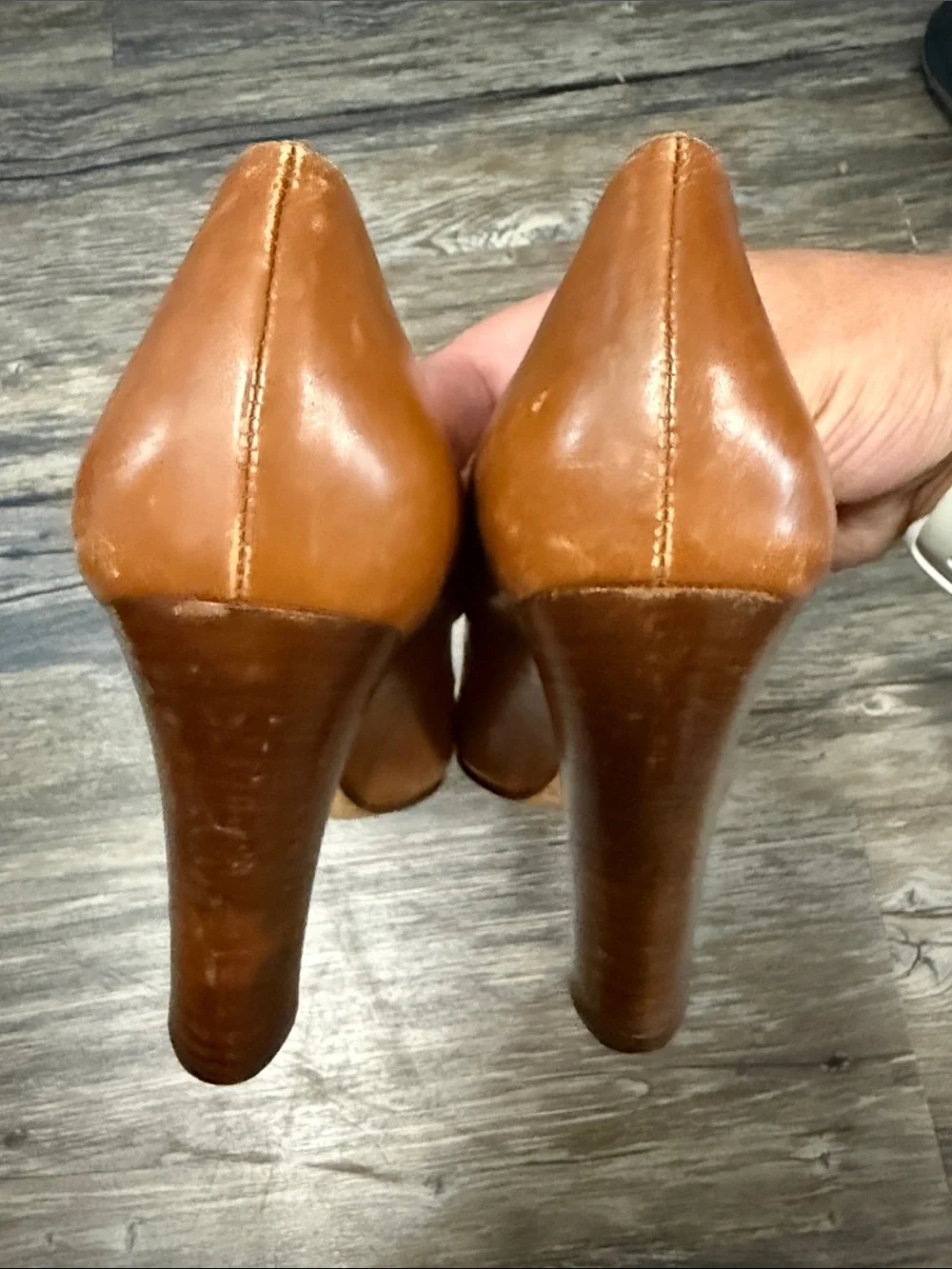 Michael Kors | Brown Leather Gold Hardware Heel Shoes size 7.5